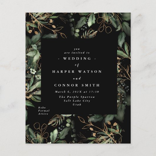 Premium Black Gold Budget Eucalyptus ECO INVITE (Voorkant)