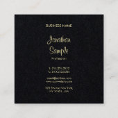 Premium Black Gold Hand Script Font legant Plain Vierkante Visitekaartje (Achterkant)