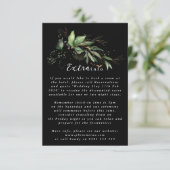 Premium Black Leafy Botanical Eucalyptus Greenery Informatiekaartje (Staand voorkant)