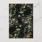 Premium Black Leafy Botanical Eucalyptus Greenery Informatiekaartje (Achterkant)
