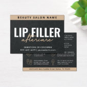 Premium Black Luxury Lip Filler Aftercare Kaart (Bureau)