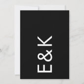 Premium Black Modern Monogram Boho Arch Wedding Kaart (Achterkant)