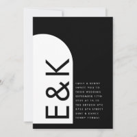 Premium Black Modern Monogram Boho Arch Wedding