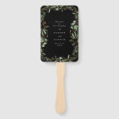 Premium Black Modern Onyx Abstracte eucalyptus Fun Handwaaier (Voorkant)