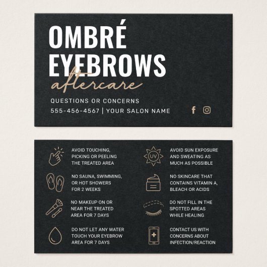 Premium Black Ombre Powder Brosses Conseils de soi (Devant & derrière)