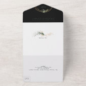 Premium Black Onyx | Boho Greenery | Eucalyptus | All In One Uitnodiging (Buitenkant)