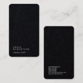 Premium Black Plain Trendy Modern minimalist Visitekaartje (Voorkant / Achterkant)