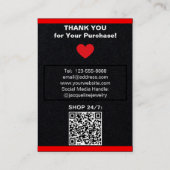 Premium Black Red Earring Display QR  Visitekaartje (Achterkant)