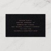 Premium Black Roos Gold Foil Quill Visitekaartje (Achterkant)