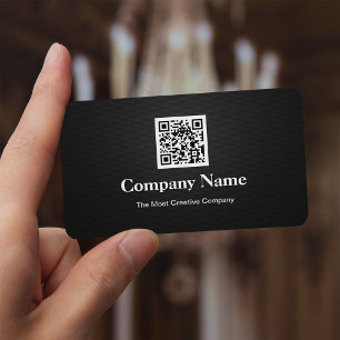 Premium Black White Company Business QR Code Logo Visitekaartje