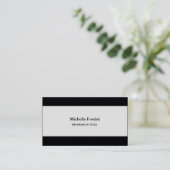 Premium Black White Elegant Plain Minimalist Visitekaartje (Staand voorkant)