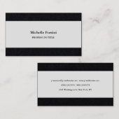 Premium Black White Elegant Plain Minimalist Visitekaartje (Voorkant / Achterkant)
