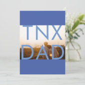 Premium Blue Minimalism Vaderdag Multi Photo Bedankkaart (Staand voorkant)