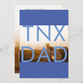 Premium Blue Minimalism Vaderdag Multi Photo Bedankkaart (Voorkant / Achterkant)