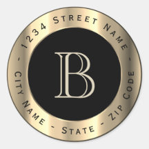Premium Bronze Monogram Retouradreslabel