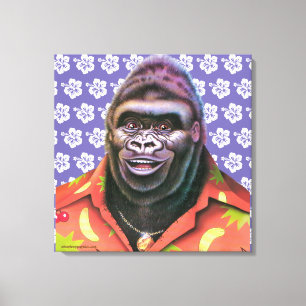Premium canvas muurkunst ijdele gorilla afdruk
