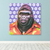 Premium canvas muurkunst ijdele gorilla afdruk (Insitu (Houten vloer))