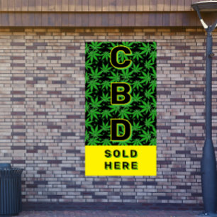 Premium CBD-olie verkocht hier Advertentie groot Spandoek