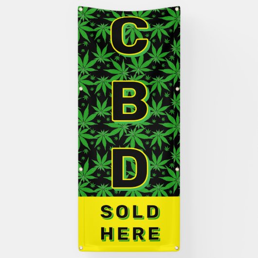 Premium CBD Olie Verkocht Hier Advertentie Spandoek (Verticaal)