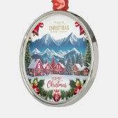 Premium Christmas Village Round Ornament  (Links)