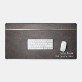 Premium Dark Desk Mat with Gold Accent (Clavier et souris)