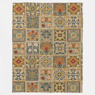 Premium Decoratieve Bloemmozaïek Fleece Deken
