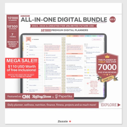 Premium digitale planner 2023 2024 sticker (Vel)