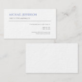 Premium Dik Modern Elegant Eenvoudig Blauw Wit Visitekaartje (Voorkant / Achterkant)