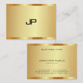 Premium - dik modern elegant faux - goudmonogram visitekaartje (Voorkant / Achterkant)