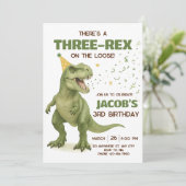 Premium Dinosaur Anniversaire Invitation Garçon Tr (Debout devant)