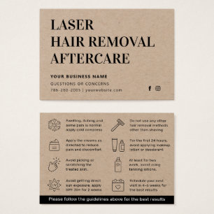 Premium Eco Laser Hair Removal Aftercare Kaart