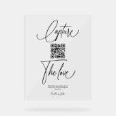 Premium Eenvoudig Delen Huwelijksfoto's QR Code Acryl Bord (Voorkant)
