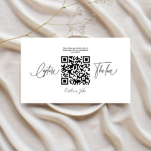 Premium eenvoudig delen trouwfoto's met QR-code Informatiekaartje
