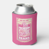 Premium espresso koffiebonen roze voedsel pop kuns blikjeskoeler (Blikje Voorkant)