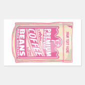 Premium espresso koffiebonen roze voedsel pop kuns rechthoekige sticker (Voorkant)