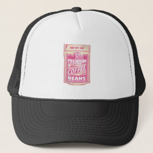 Premium espresso koffiebonen roze voedsel pop kuns trucker pet