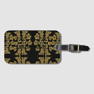 Premium esthetisch gulden Florentieel patroon Bagagelabel