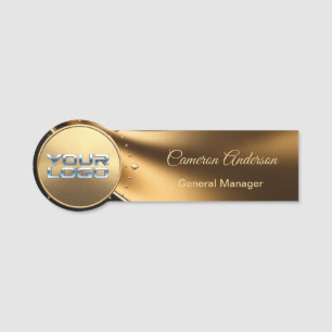 Premium Geborsteld Gouden Metaal Naambadge Naamplaatje