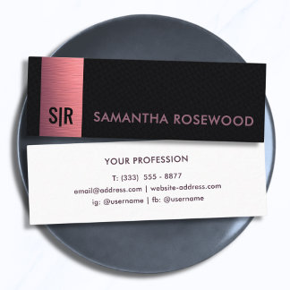 Premium Geborsteld Roze Monogram Zwarte Leer  Mini Visitekaartje