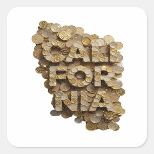 Premium Gold CALIFORNIA Sticker Kunst