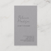 Premium grijs modern, handgeschreven script visitekaartje (Voorkant)