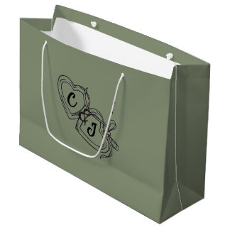 Premium grote saliegroene elegante cadeau groot cadeauzakje