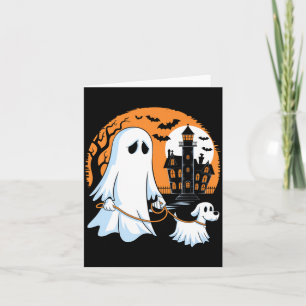 Premium Halloween spook hond die wandelt Kaart
