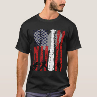 Premium honkbal softbal vs vlag Amerikaanse outfit T-shirt