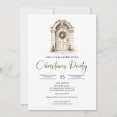 Premium Ivory Scandinavian Earthy Christmas Party Kaart (Voorkant)