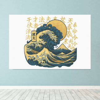 premium Japanse kunst ontwerp Canvas Afdruk