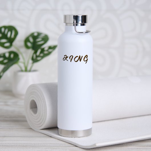 Premium KING RVS drankcontainer Wit  Waterfles (Yoga (Gedraaid)  )