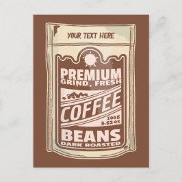 Premium koffiebonen eten poster café Barista Briefkaart