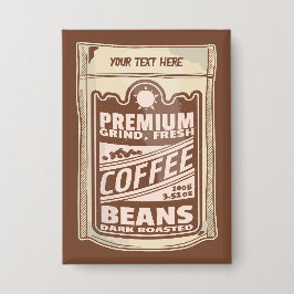 Premium koffiebonen eten poster café Barista Button