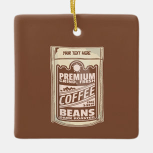 Premium koffiebonen eten poster café Barista Keramisch Ornament